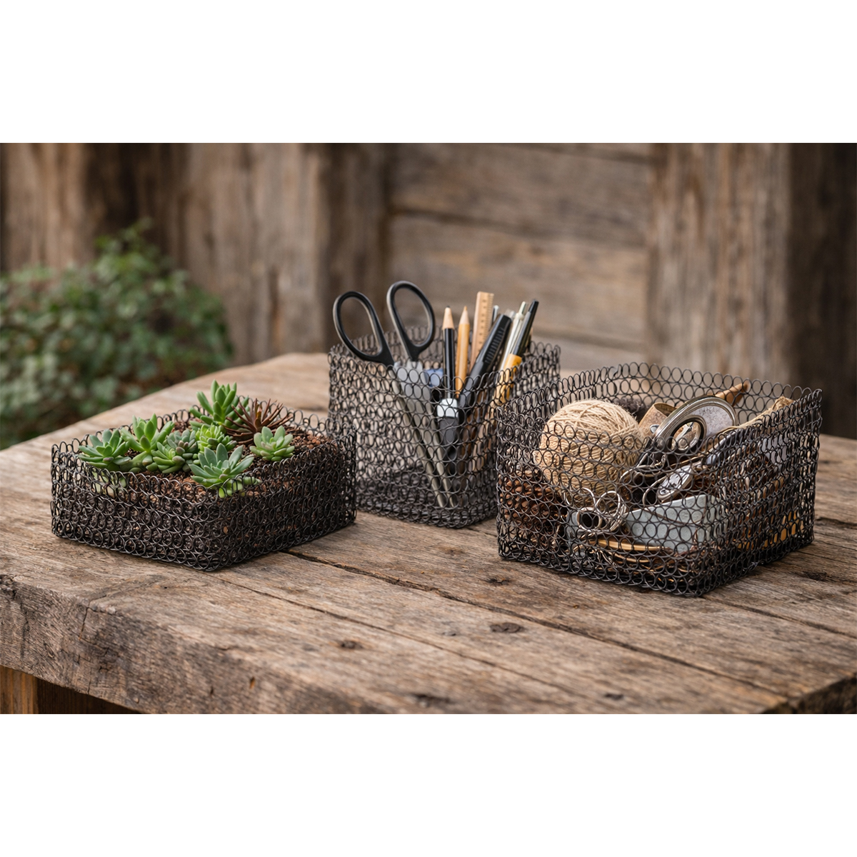 Deko Korb Kenmare, Eisenkorb, Drahtgeflecht, 30x20x15cm, WMG Grünberger