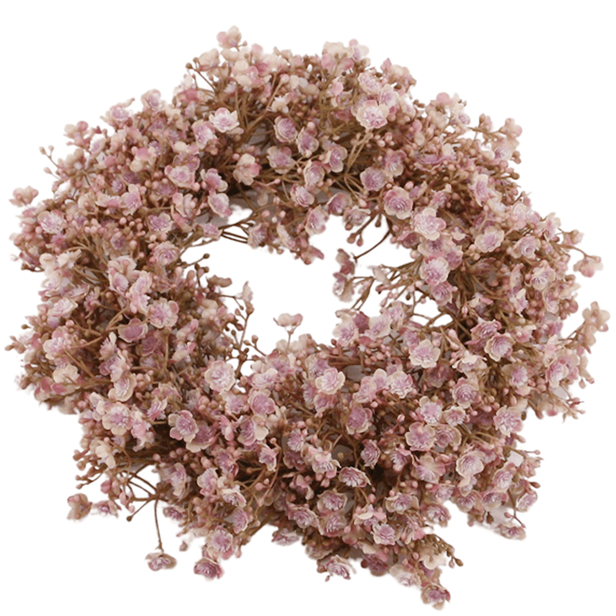 Kunstkranz Gypso rose, Blumenkranz rose, Ø30cm