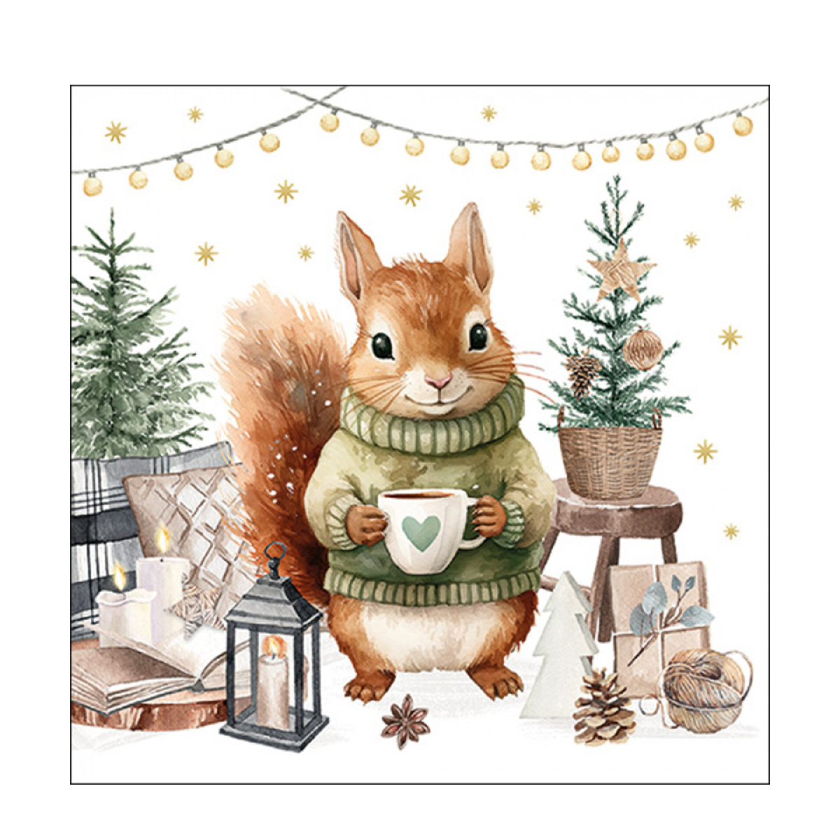 Ambiente Papierservietten Eichhörnchen Wooly - Winter, 33x33cm