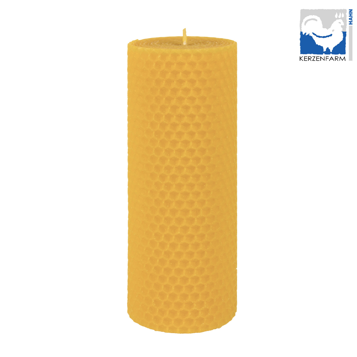 Bienenwachskerze, Stumpen aus Bienenwachs-Wabenplatten, 150x58mm, Kerzenfarm Hahn