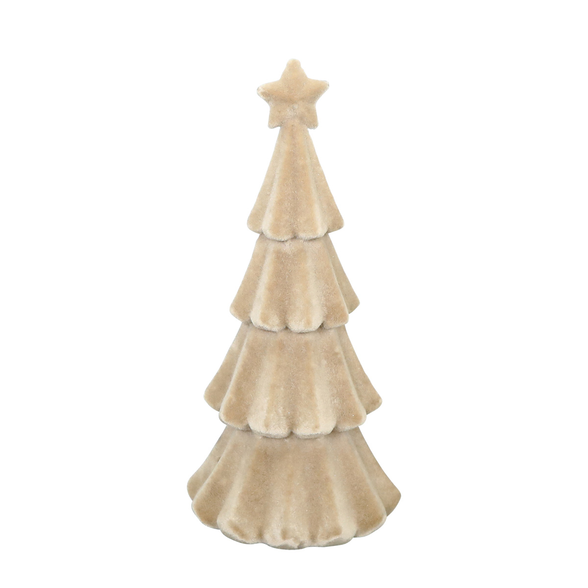 Deko Tannenbaum samtlook hellbraun, Kunststoffbaum mit Stern, 29cm