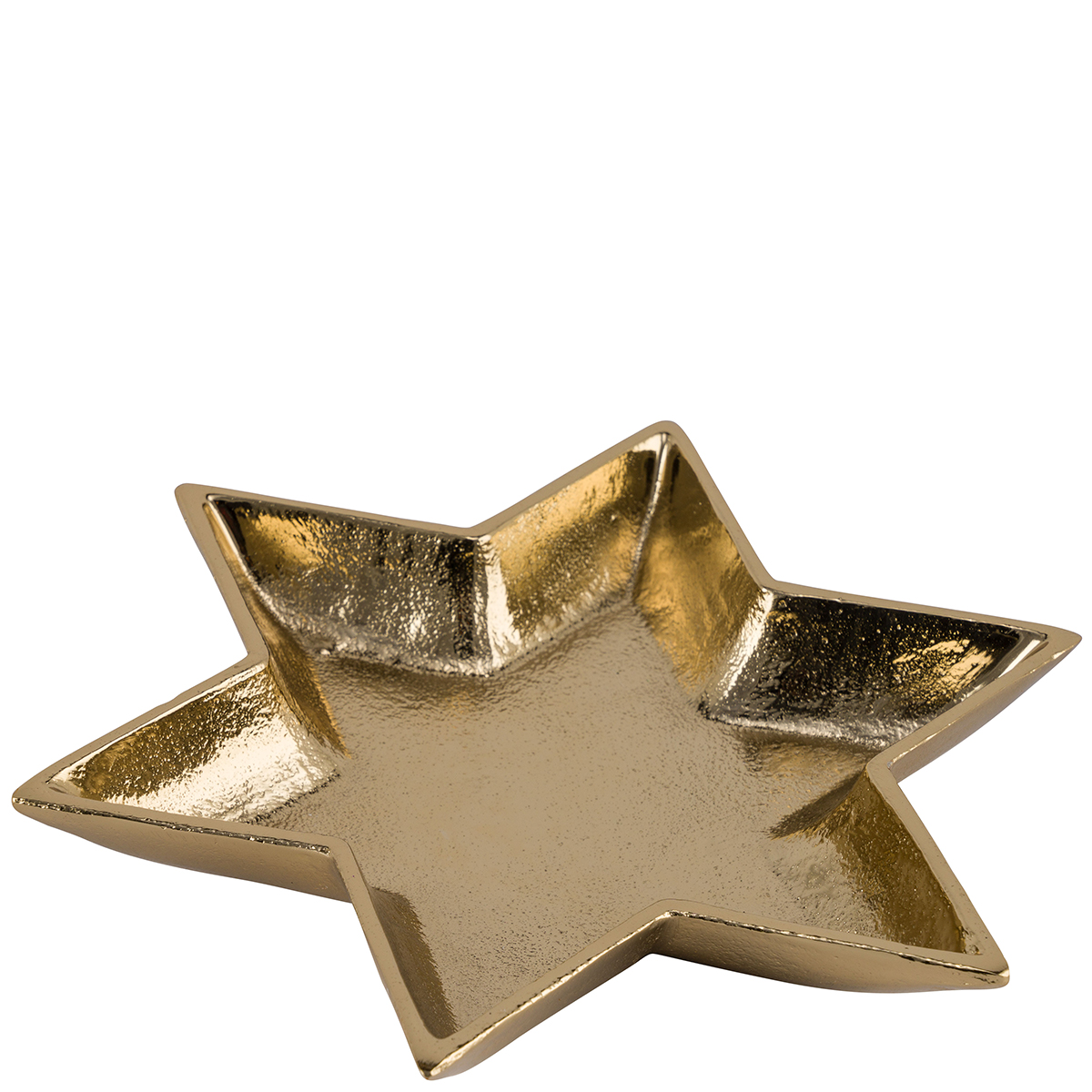 Deko Weihnachtsteller Stern, goldene Metallschale Sternform, 22cm