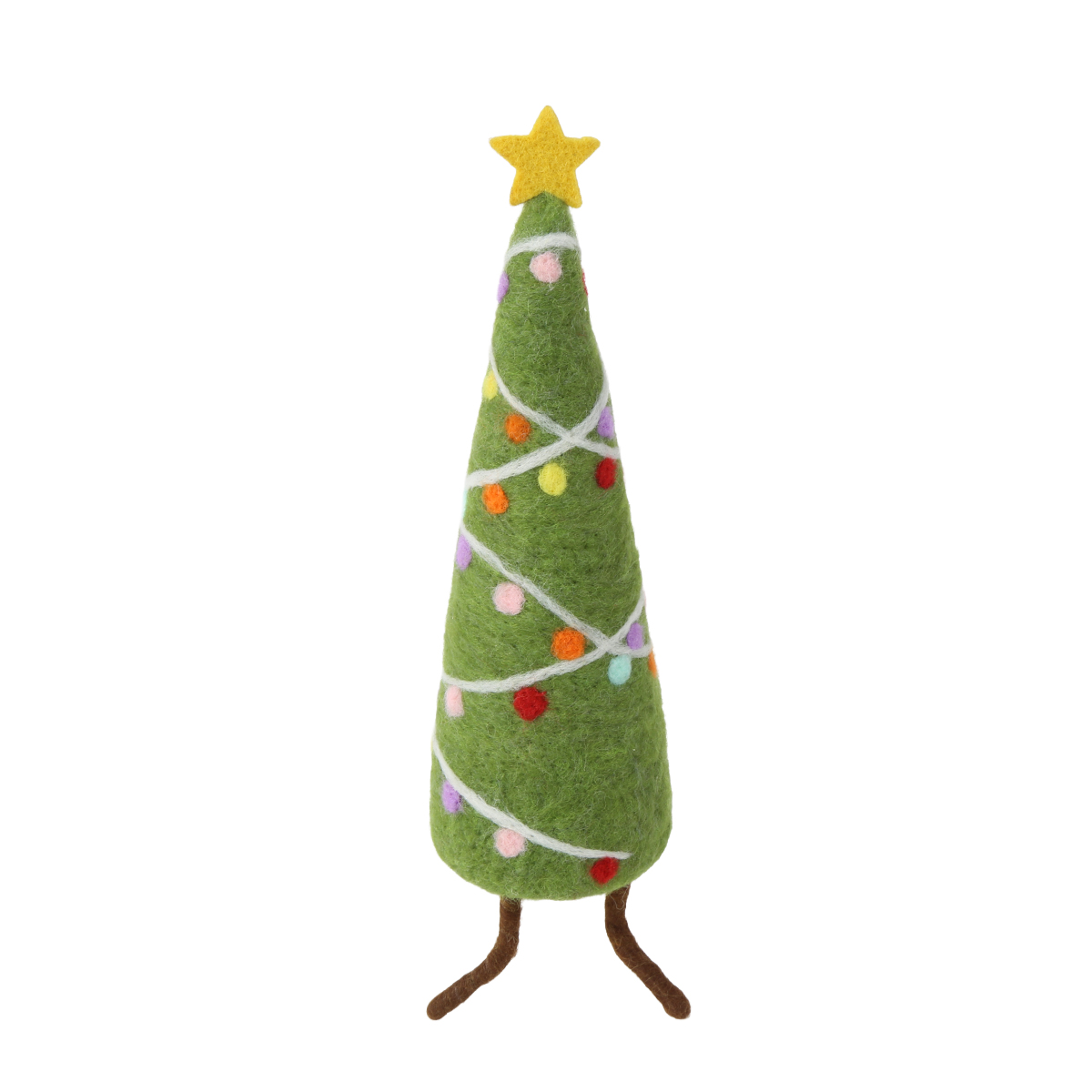 Deko Tannenbaum Weihnachten, Weihnachtsbaum aus Filz mit Kugeln und Stern
