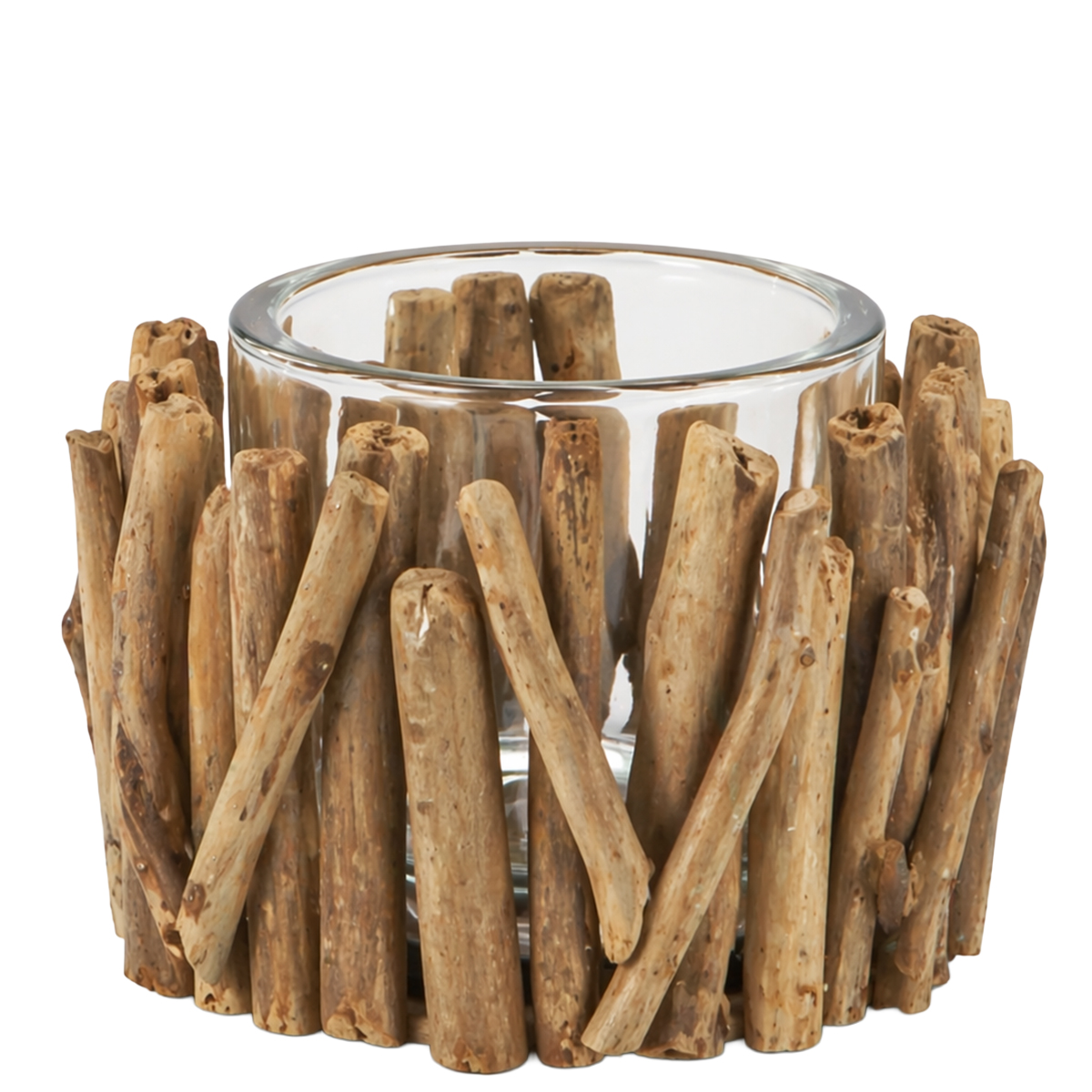 Holz Windlicht Driftholz, Windlicht aus Schwemmholz, 10cm, WMG Grünberger