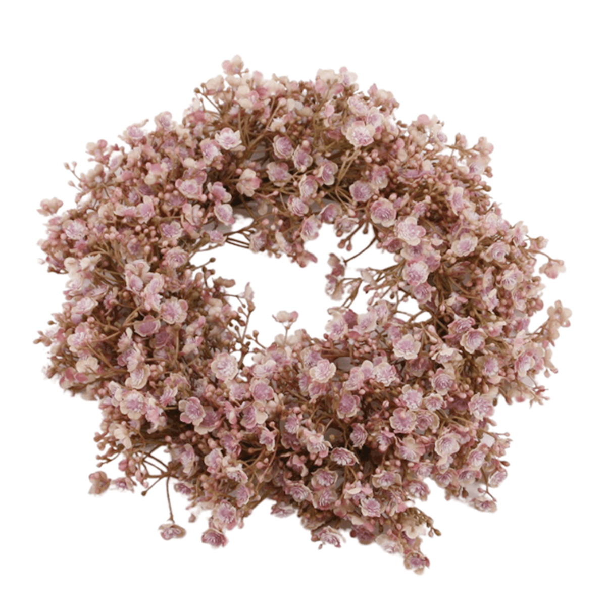 Kunstkranz Gypso rose, Blumenkranz rose, Ø30cm