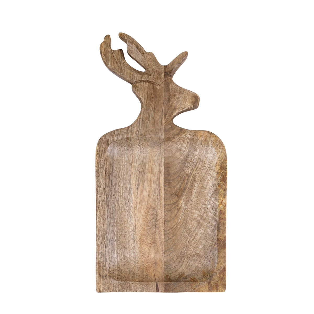 Holz Schneidebrett mit Hirsch, Holzbrett Hirschkopf, 21x41cm, Mars & More
