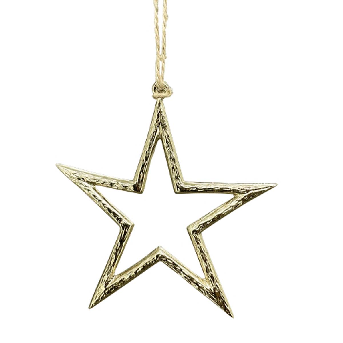 Deko Stern Aurum gold, Weihnachtsstern gold beschlagen, Ø15cm, Alu, Hänger