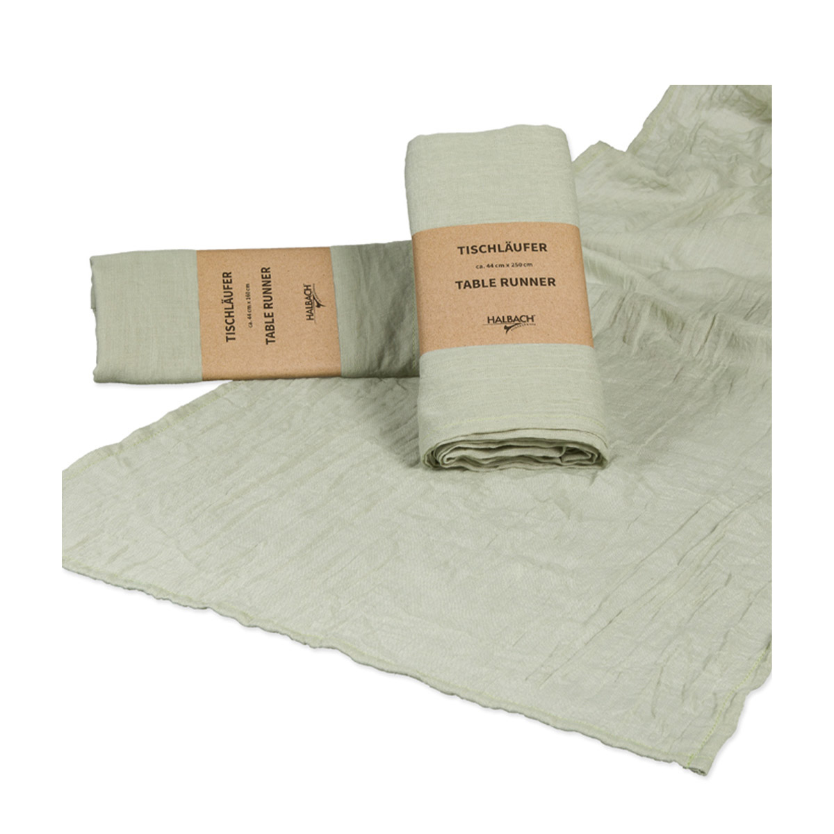 Halbach Tischläufer pale green, Baumwoll-Optik, 44cmx160cm