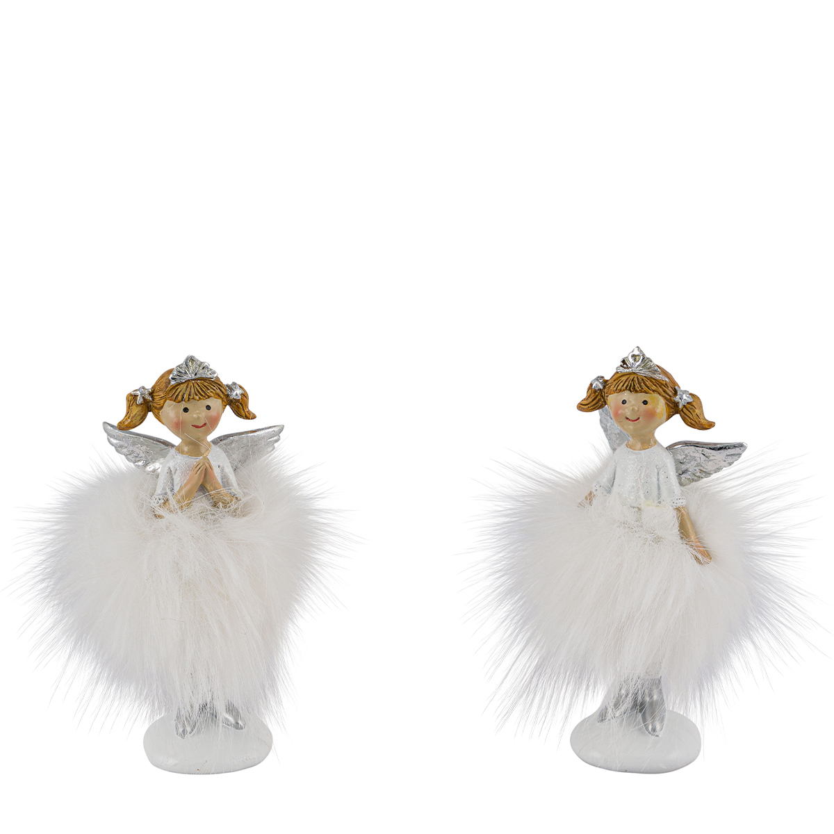 22503155_01K3GR29XMHR04XD6RA6REXKAZDA2AUgLmX7lTA Deko Weihnachtsengel, putziger Engel mit Plüschrock, Krone und Sternenzepter, 11cm