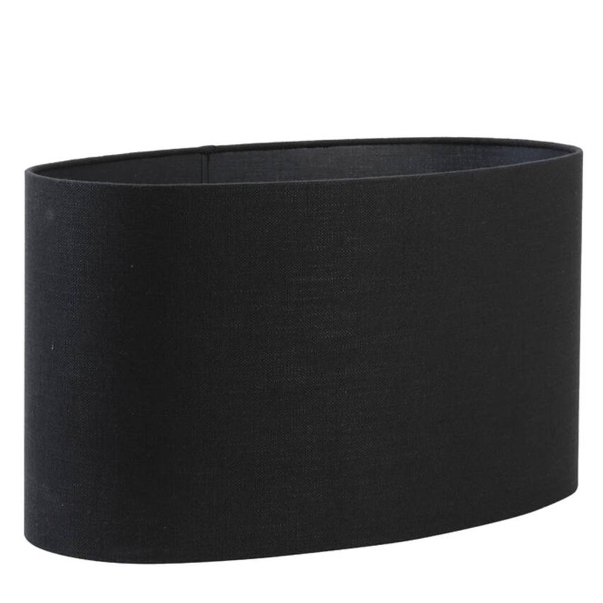 Lampenschirm Livigno schwarz, ovaler Lampenschirm Leinenoptik, Oval 58x24x32cm, Light & Living