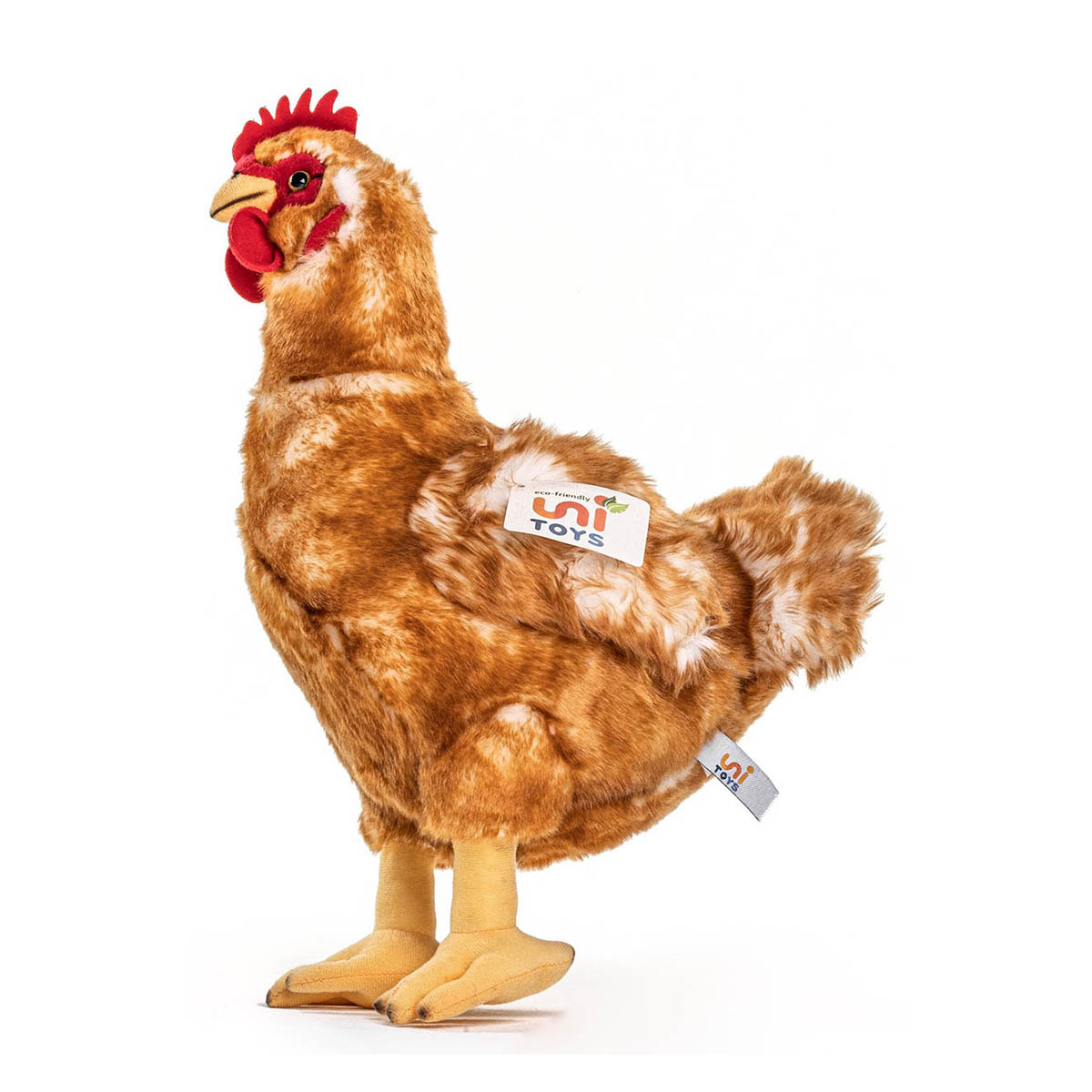 Plüschtier Henne, flauschige braun-melierte Henne, 33cm