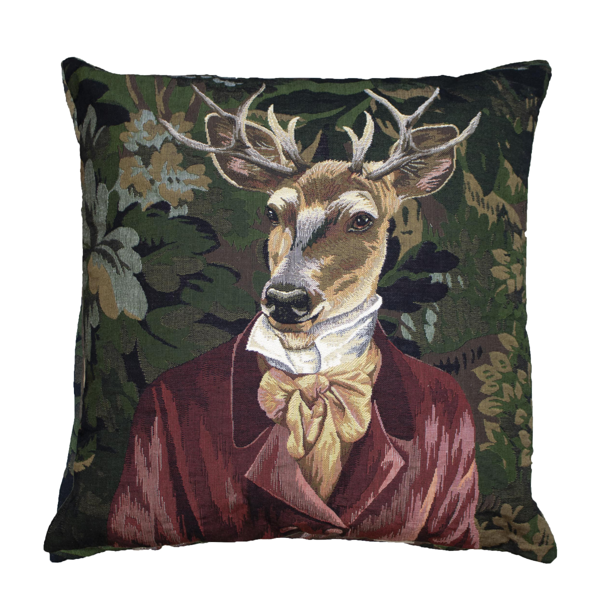 Gobelin Kissen Hirsch, Baron Hirsch bordeaux, 45x45cm, Mars & More
