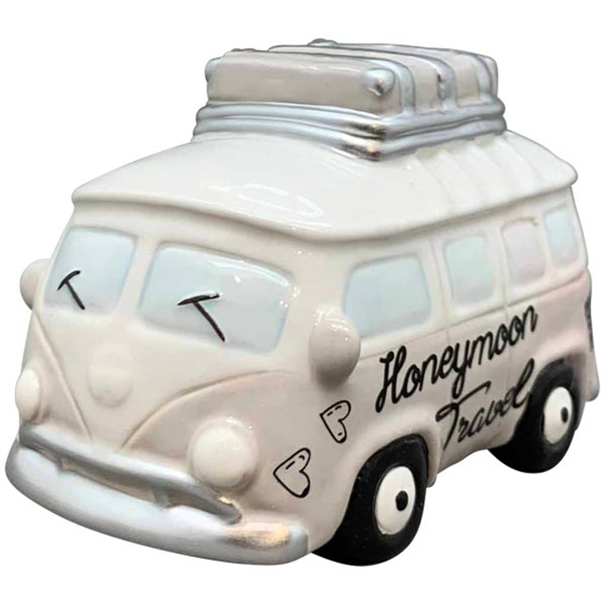 Spardose Hochzeitsauto Honeymoon Travel, Keramikspardose