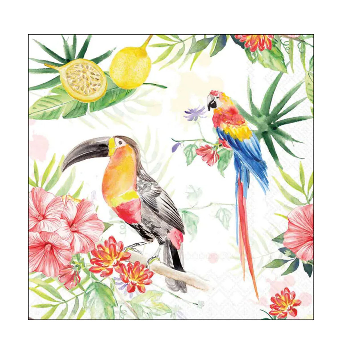 Ambiente Servietten Papagei, Tropical Birds, 33x33cm