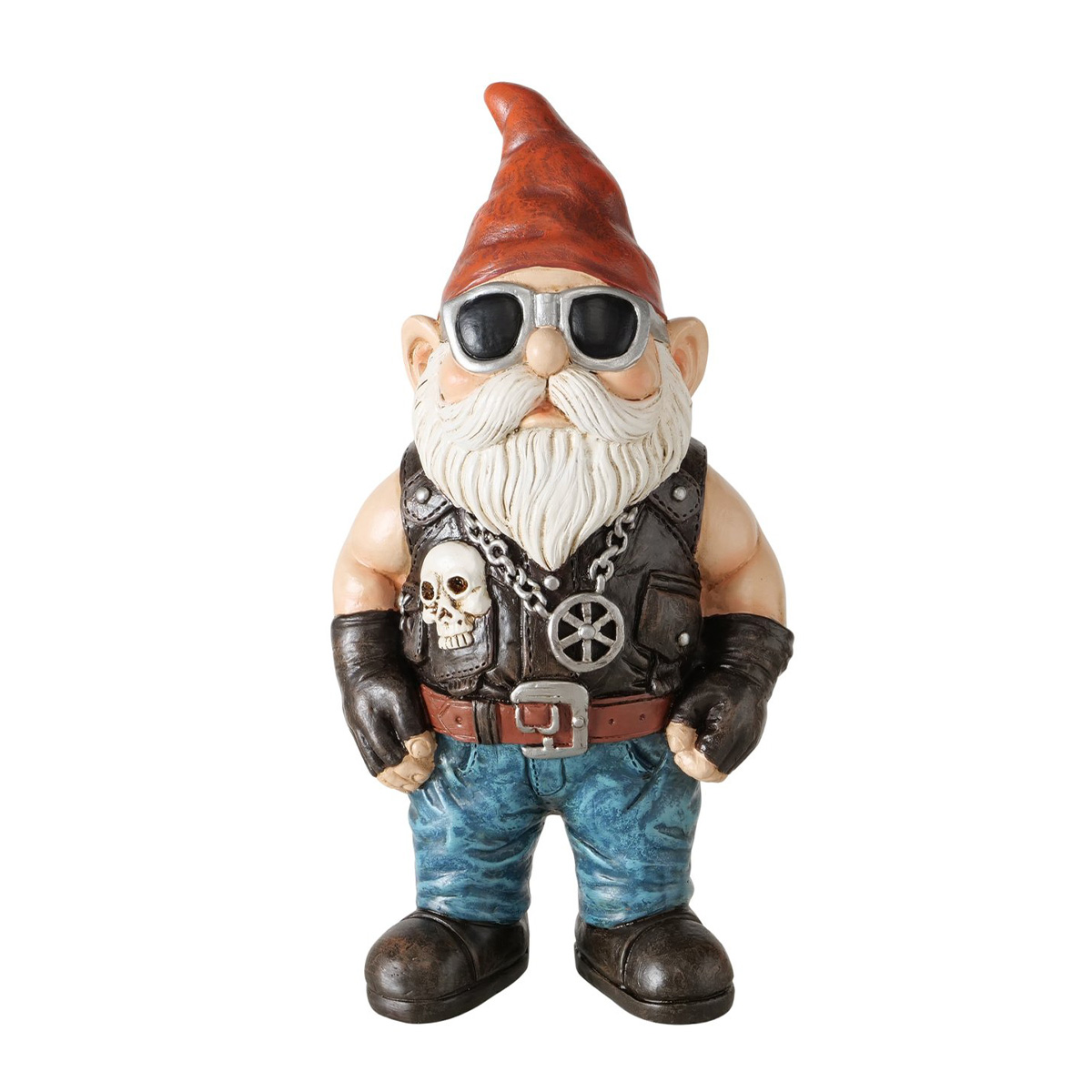 Deko Gartenzwerg Rocker, Biker Manne, 27cm, Boltze Home Collections