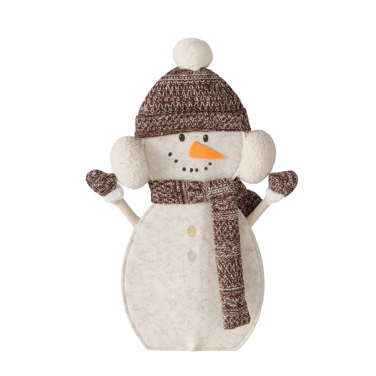 Winter-Aufsteller Frosty: Schneemann mit Pudelmütze und Ohrschützer, Boltze Home Collections