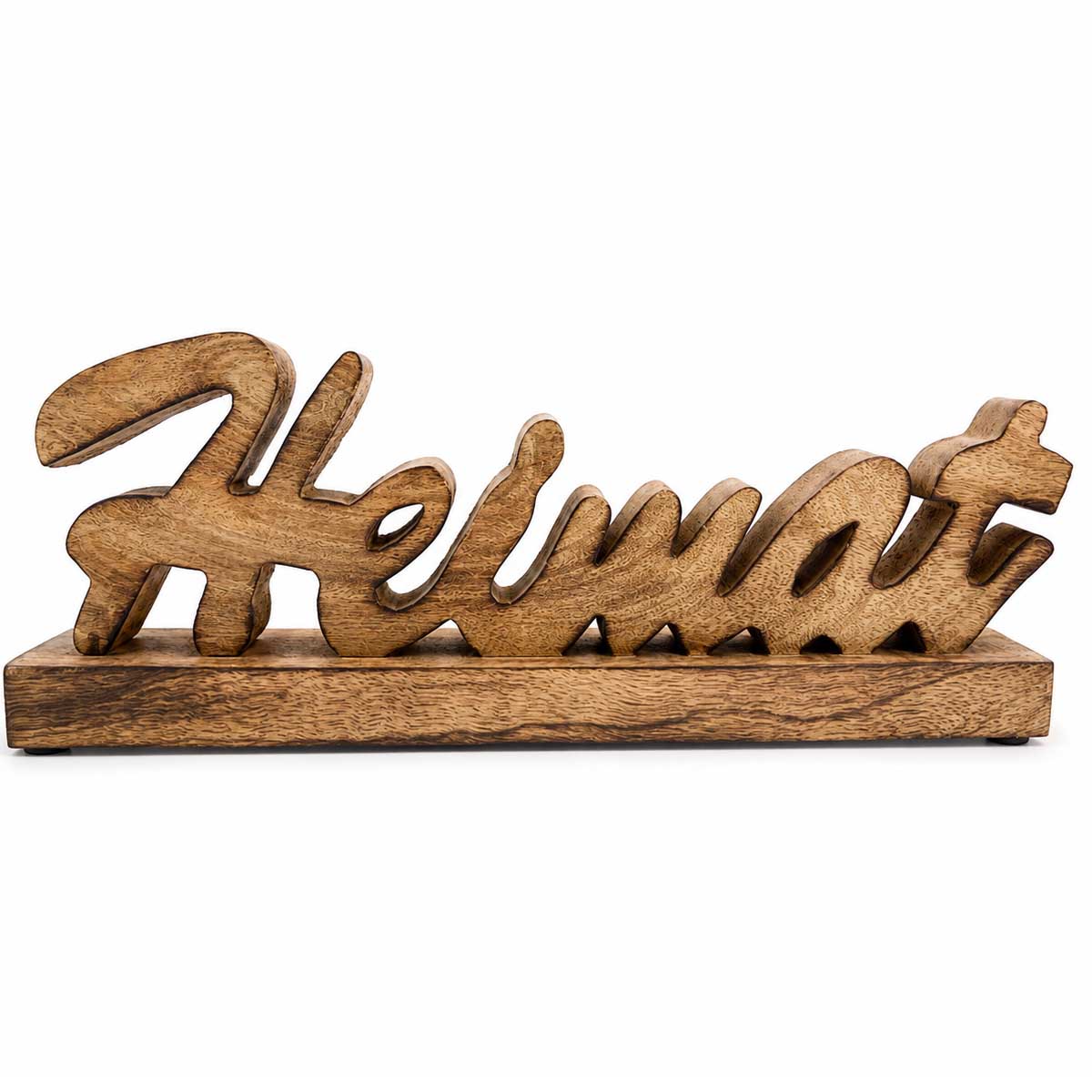 Heimat Holzschriftzug aus Mangoholz - Natürlicher Dekoaufsteller im Landhausstil