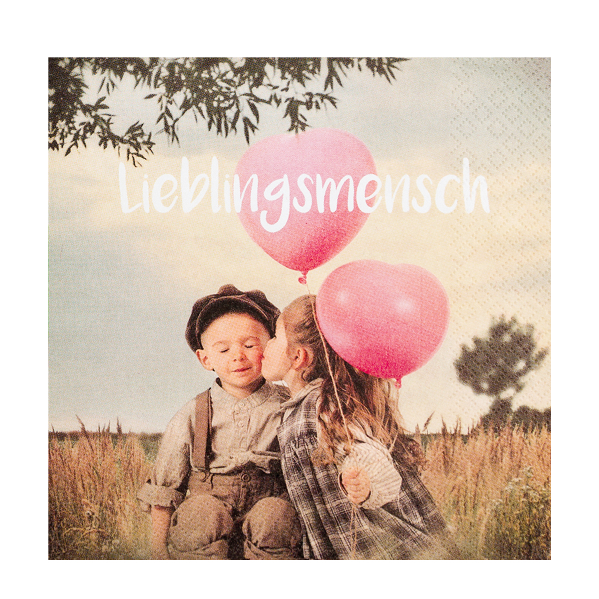Home Fashion Papierservietten Lieblingsmensch, 33x33cm