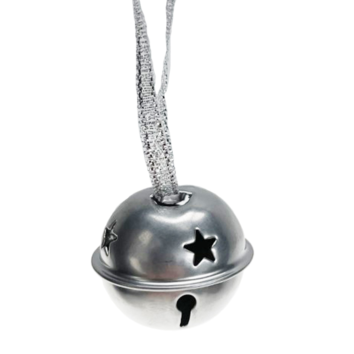 Deko Glöckchen, Metallglöckchen, Schellen mit Klang, silber, Ø2,3cm, 6St/Pckg