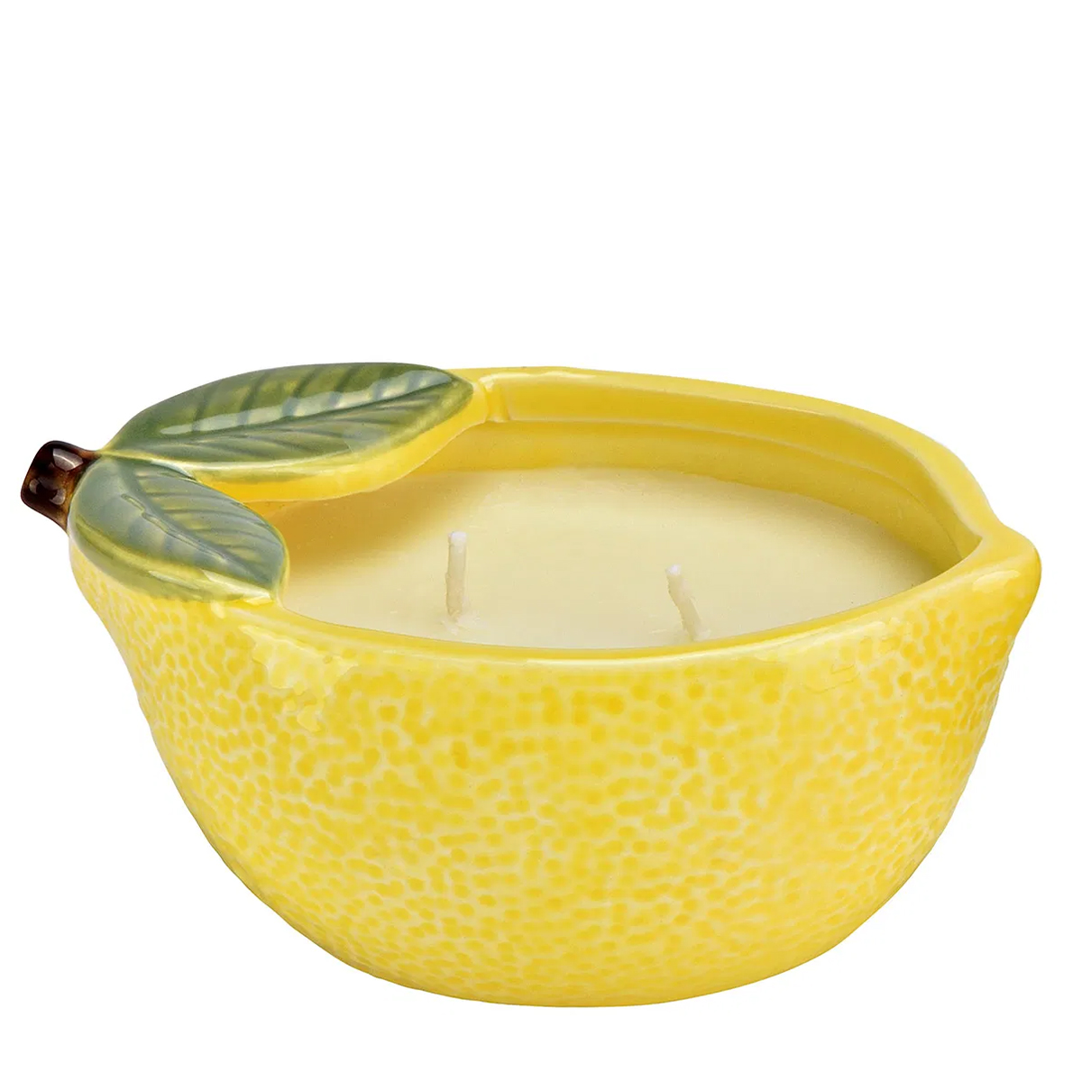 Duftkerze Zitrone, Windlicht aus Keramik mit Duftkerze, 280g