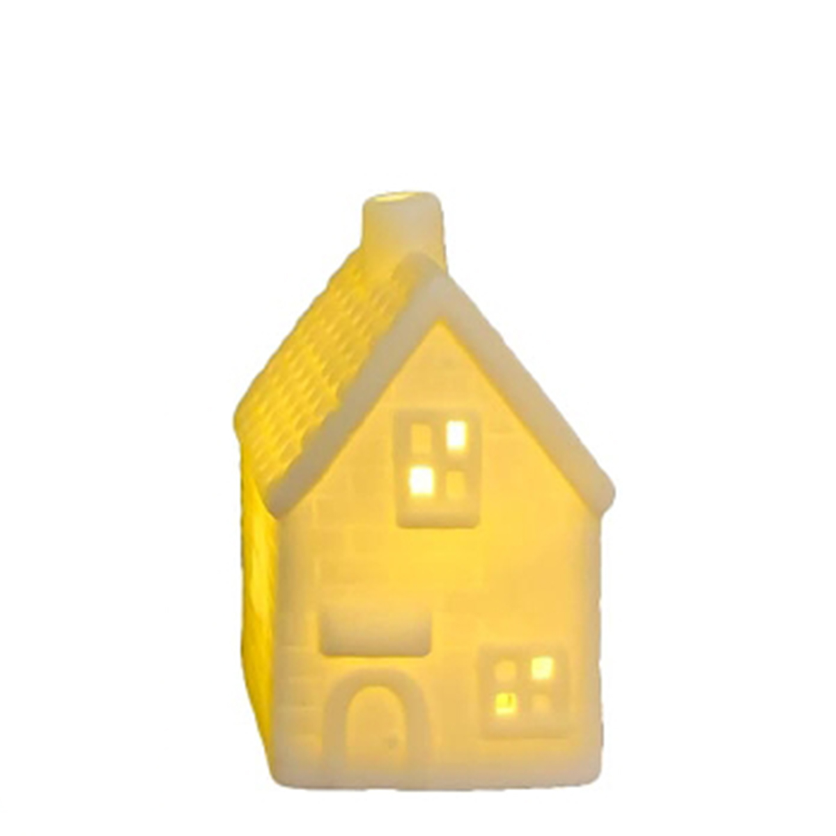 LED Haus Weihnachten, kleines Keramikhaus weiß, 11cm