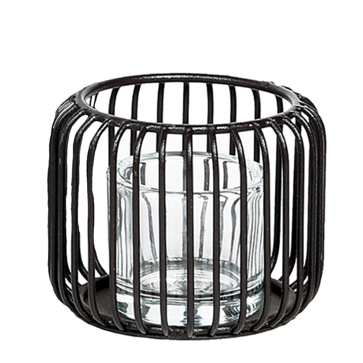 Eisen Windlicht Pino, Kerzenhalter schwarz, 10x12cm, WMG Grünberger