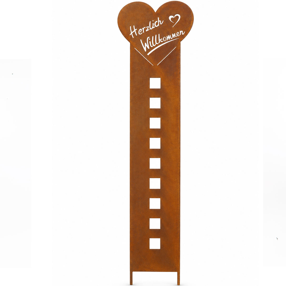 Deko Gartenstecker Willkommen, Pflanzenstecker aus Edelrost, 75cm