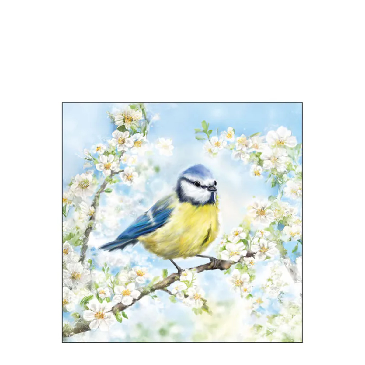 Ambiente Servietten Frühjahrsblüher und Vogel, 25x25cm