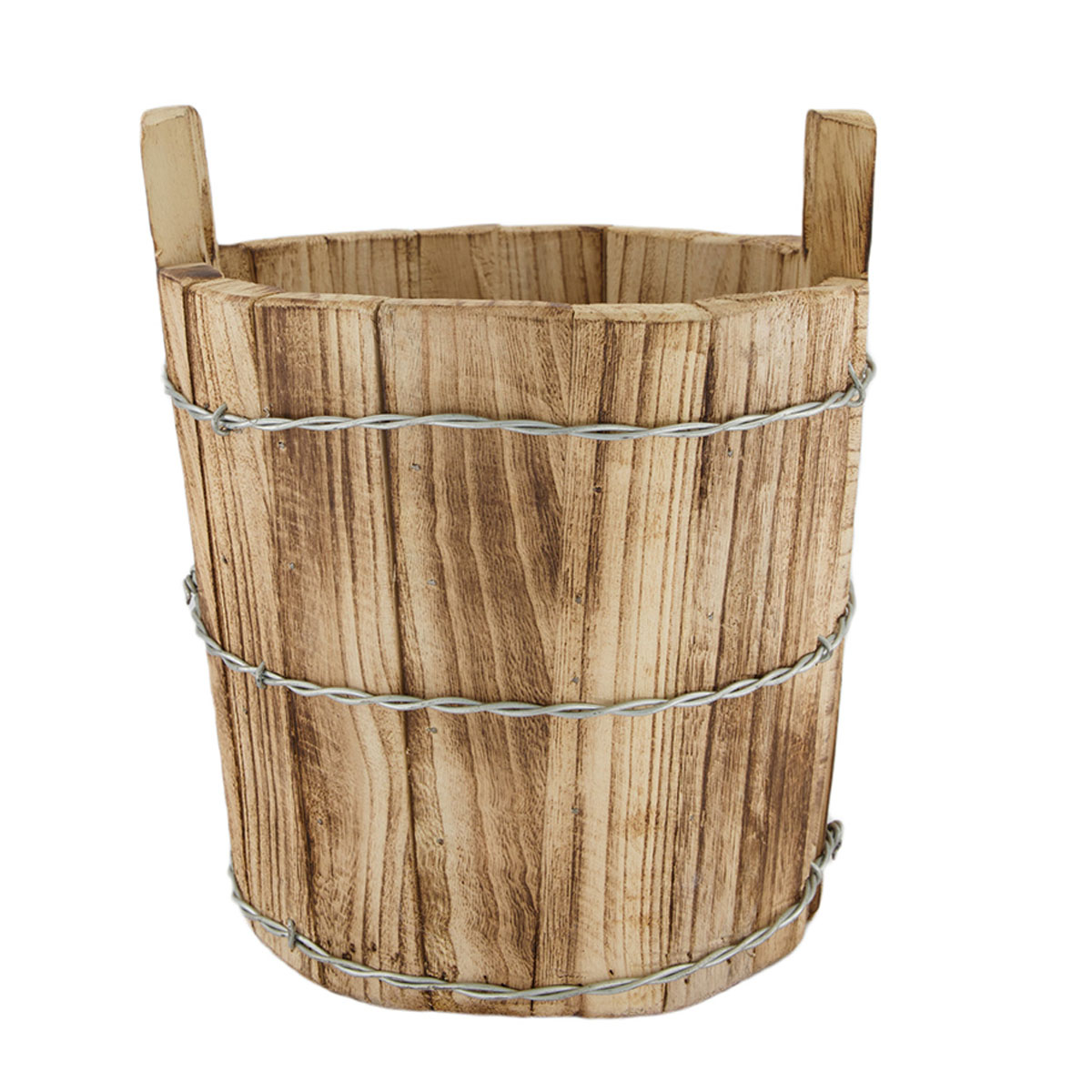 Pflanztopf Naturholz, Holztrog, Holzzuber rund, 25x31cm, Dijk Natural Collections