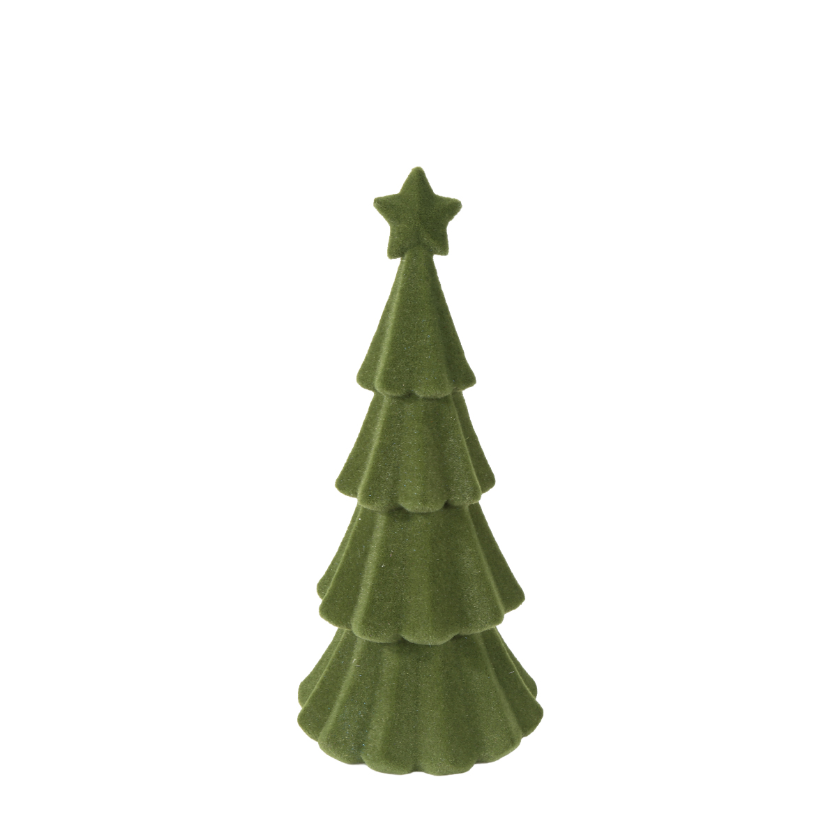 Deko Tannenbaum samtlook grün, Kunststoffbaum mit Stern, 30cm