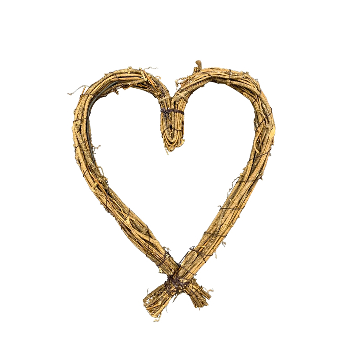 Deko Herz aus Rattan Natur, Naturherz gebunden, Bastelherz, 30cm 