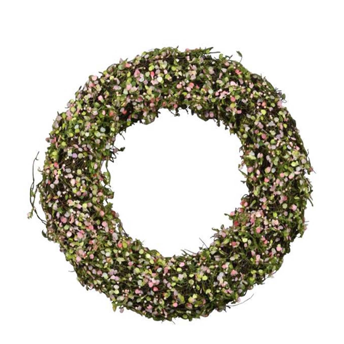 Deko Kranz grün-rosa, 35cm