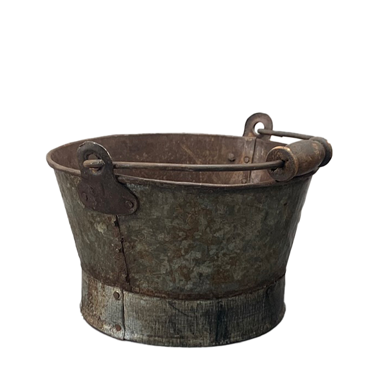 Deko Eimer Antik, Eiseneimer used look mit Henkel, 27x19cm