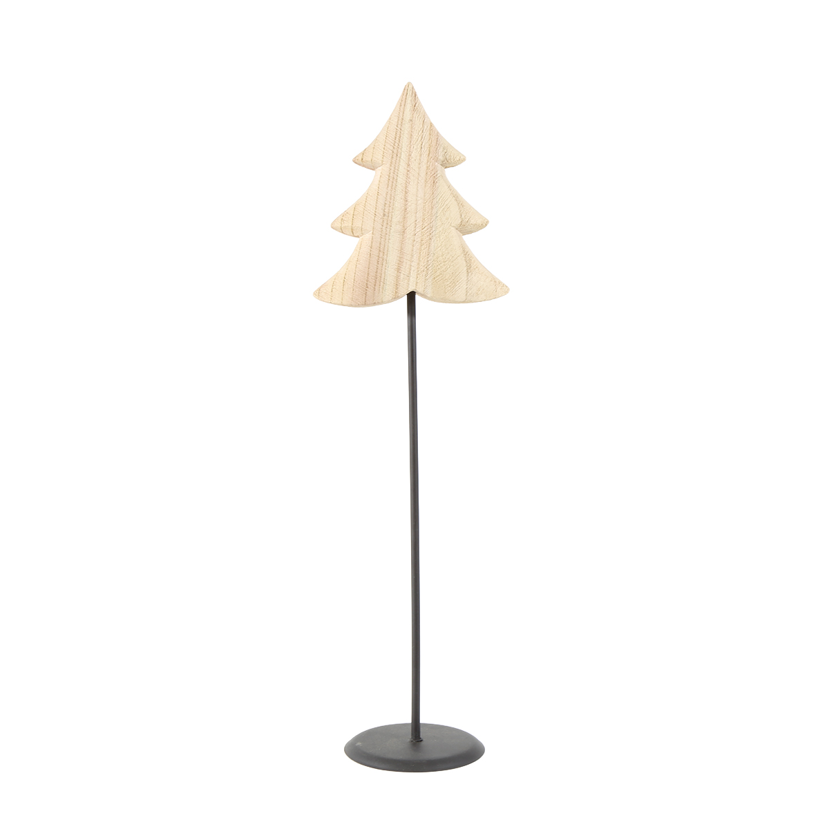 Deko Tannenbaum Naturholz, Holzbaum Natur auf Metallständer, 57cm