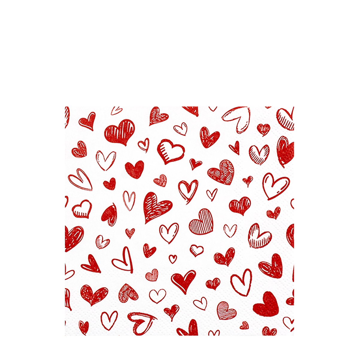 Home Fashion Papierservietten Herzen rot, Herzen überall, 25x25cm