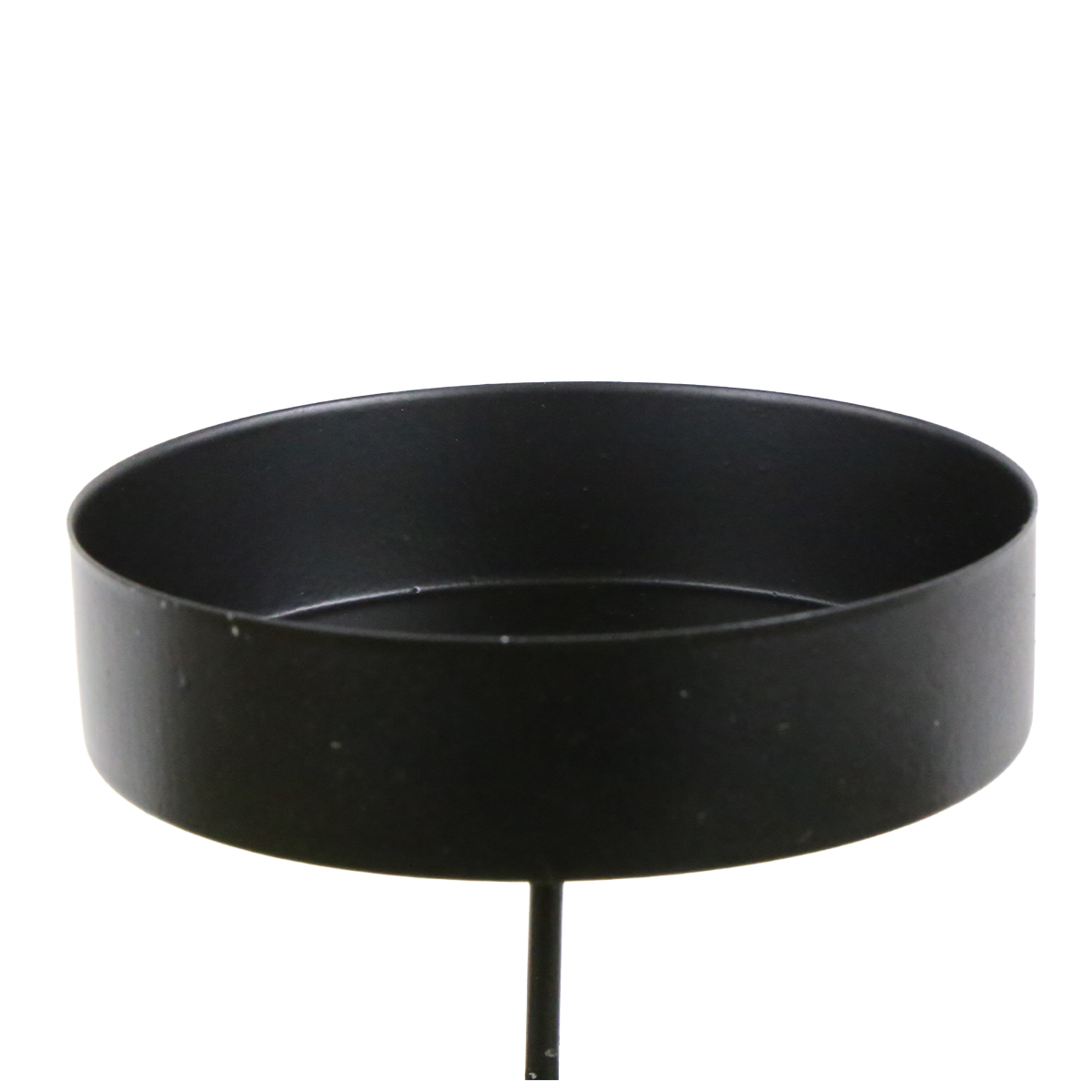 Schwarze Kerzenpick aus Metall, Ø8cm, Höhe 1,5cm, Set/4 St