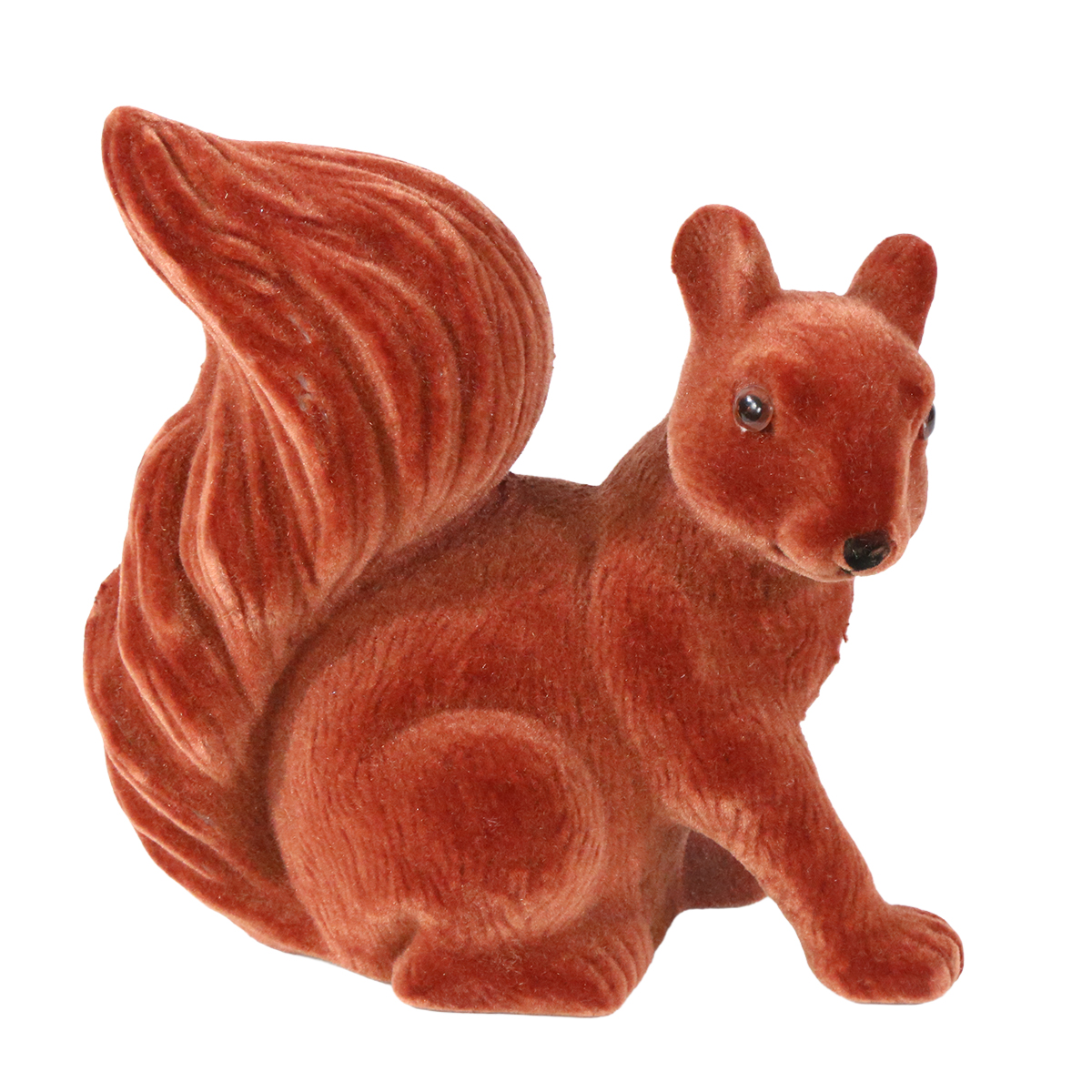 Deko Eichhörnchen samtlook rotbraun, Kunststoff Eichhörnchen, 18cm