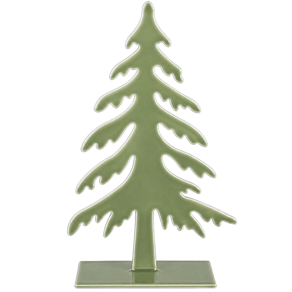 Deko Baum, schlichter Metall-Tannenbaum moosgrün, 25cm, WMG Grünberger