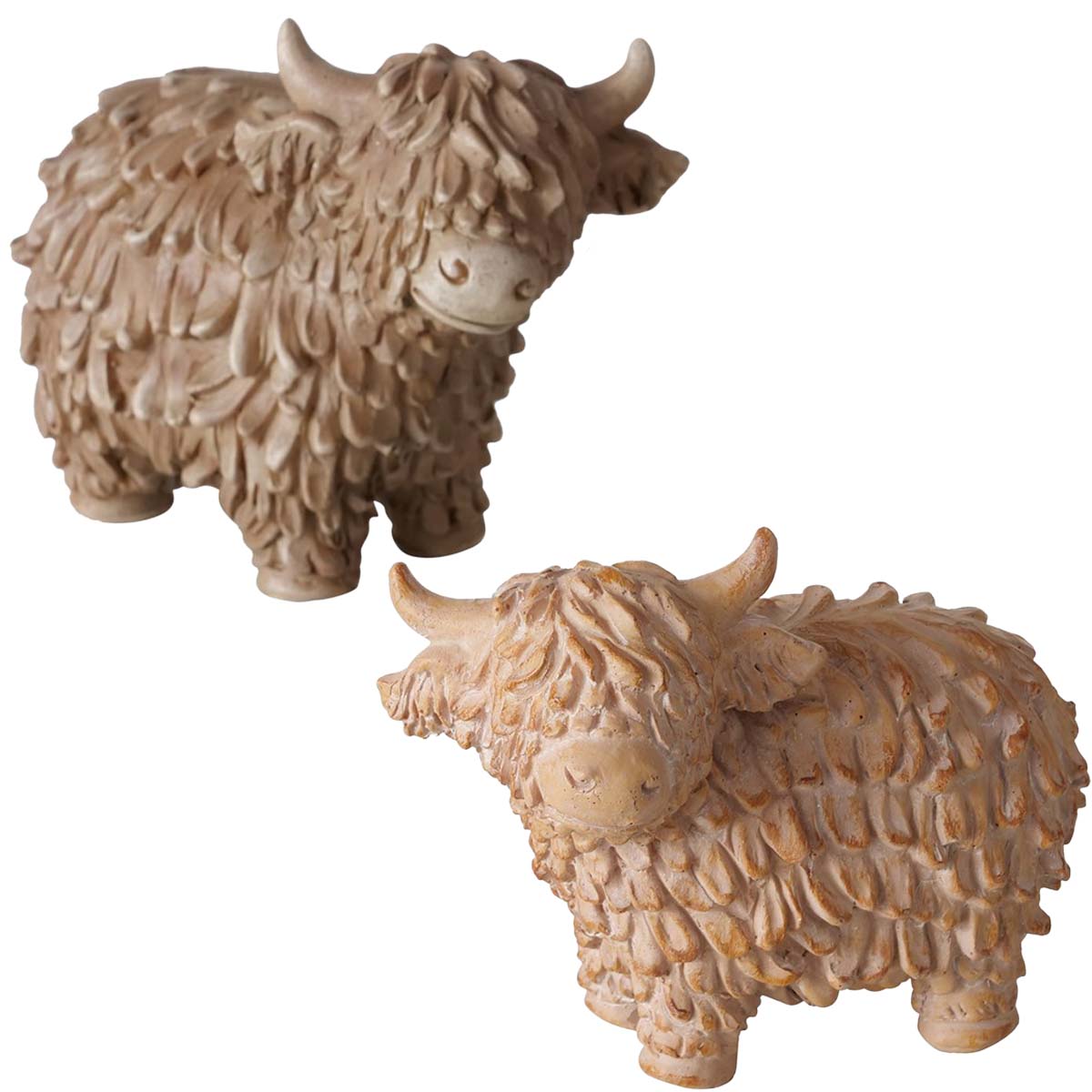 Deko Kuh Buffy, Schottisches Hochlandrind braun, 13cm, Boltze Home Collections
