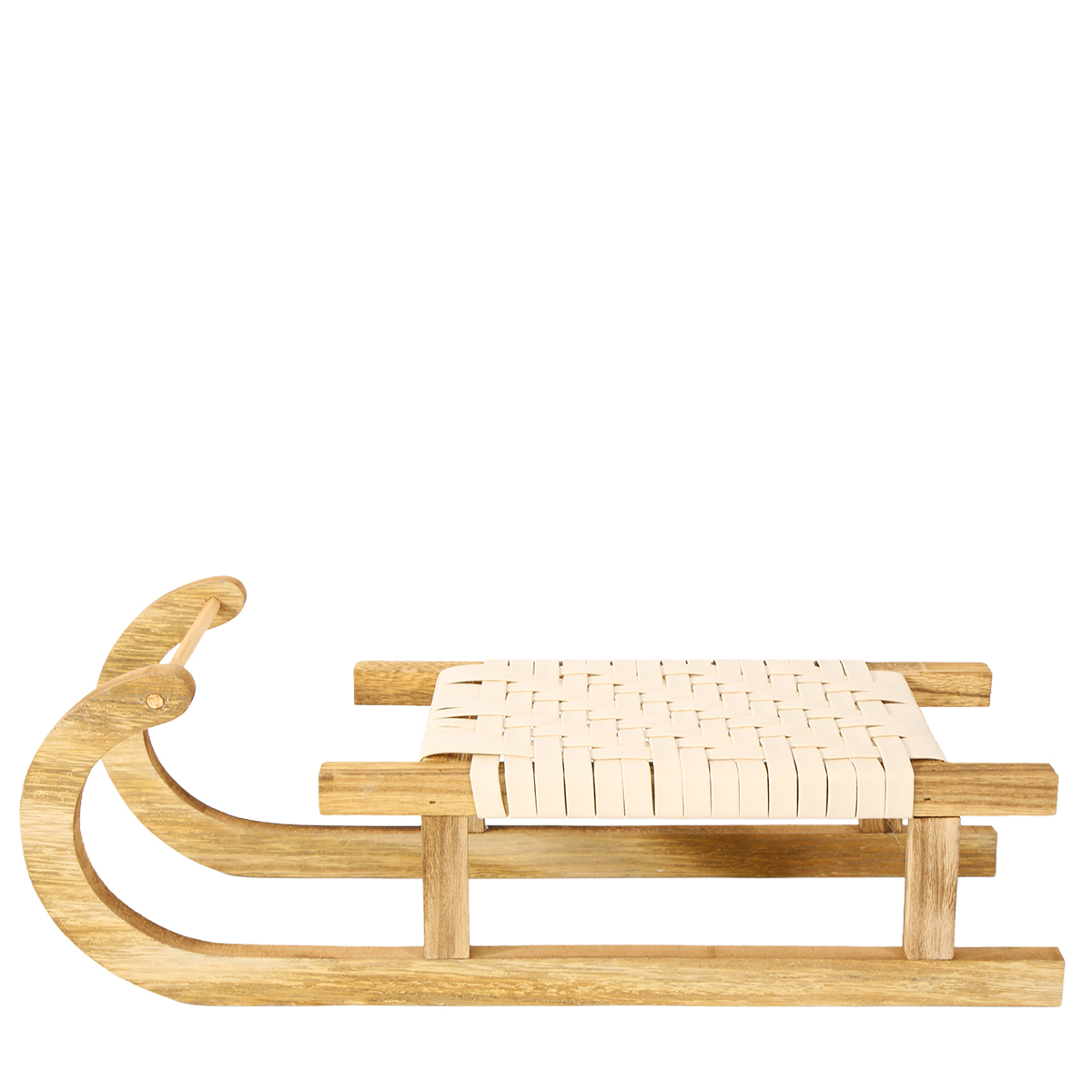 Deko Schlitten, Holzschlitten creme-Natur, 40cm
