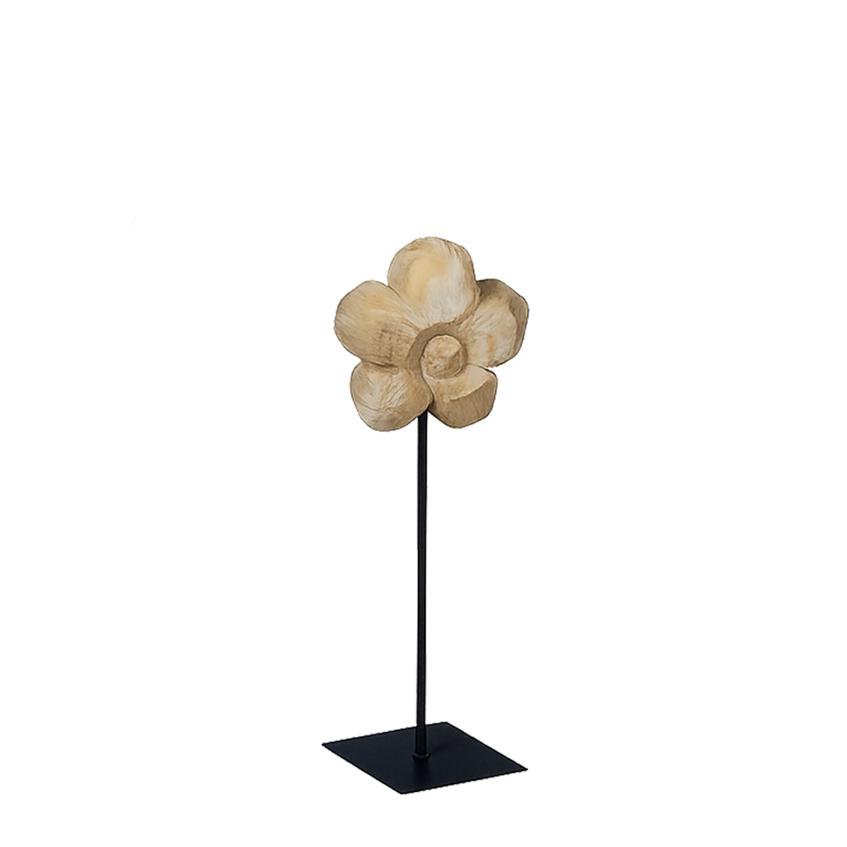 Deko Blume Naturholz sägerau, Holzblume auf Ständer, 50cm, WMG Grünberger