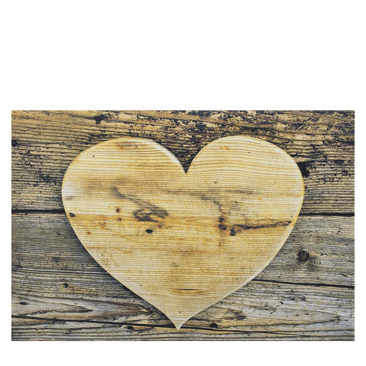 Textil Fußmatte Herz, Holzherz, 75x50cm, Mars & More