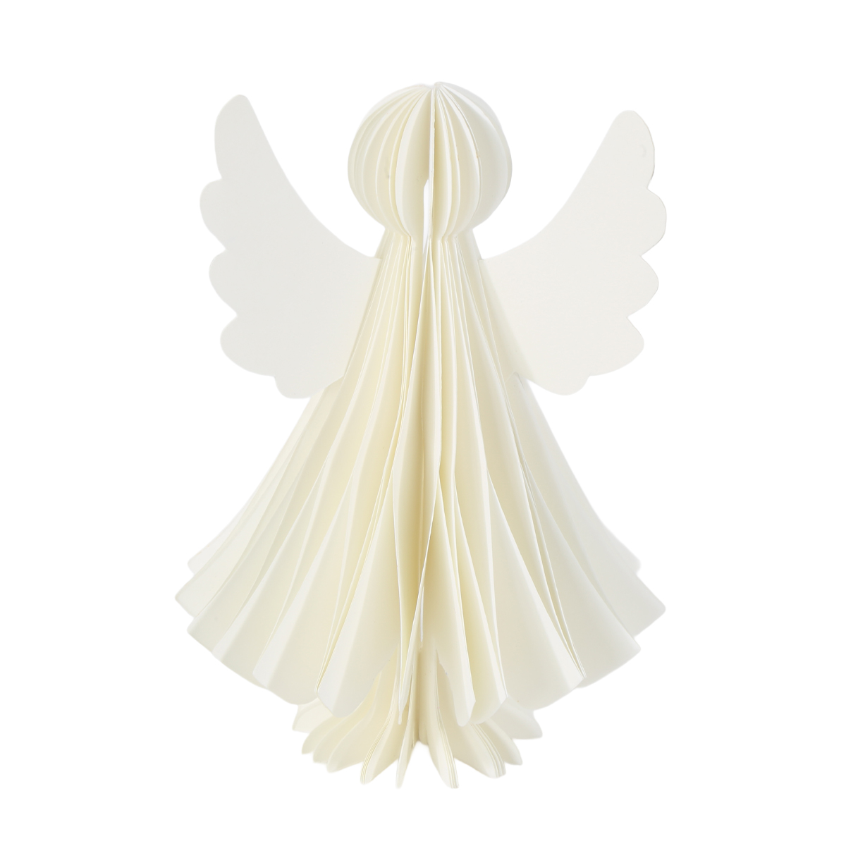 Deko Engel Papier, Papierengel cremeweiß, Fächerengel, 15cm