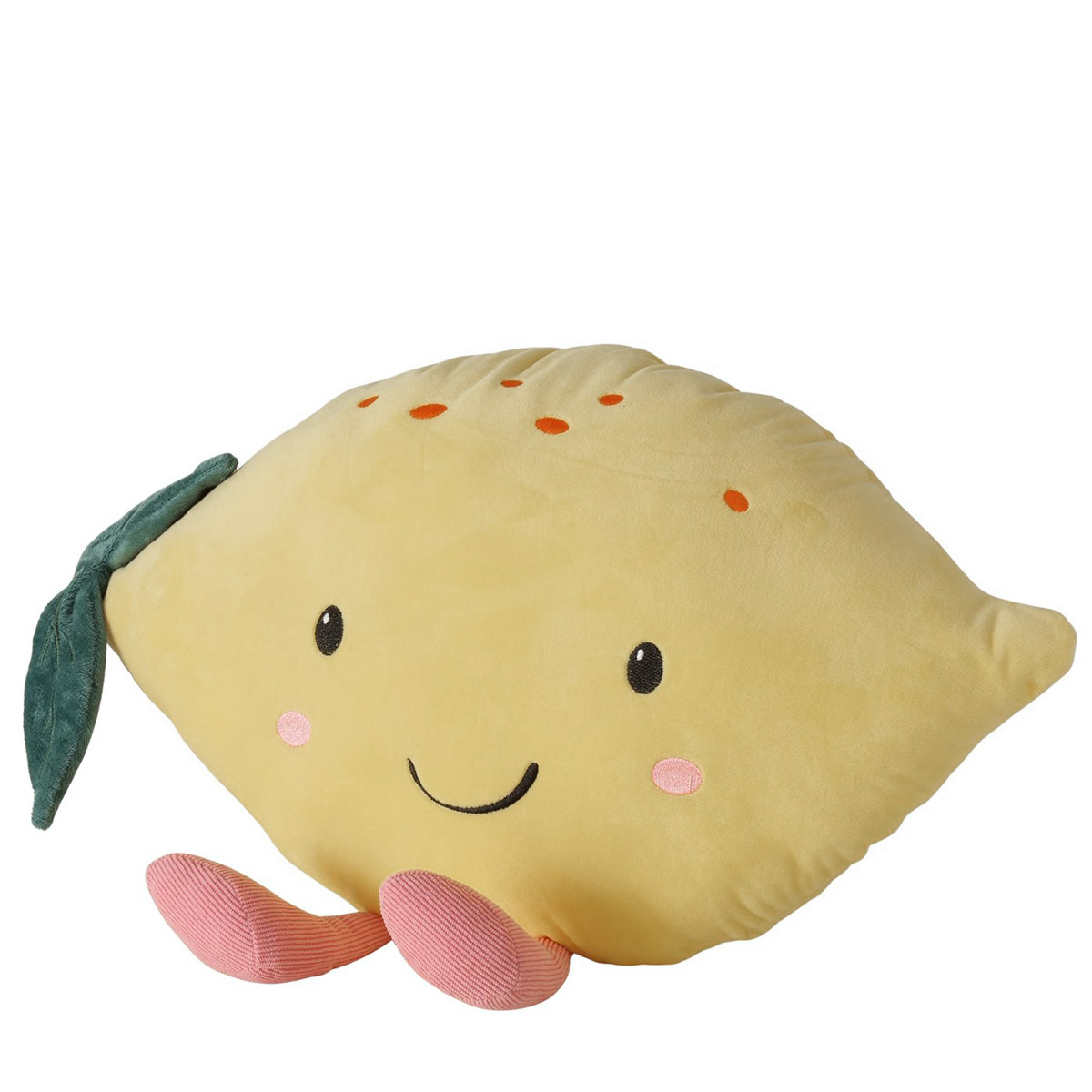 Deko Kissen Zitrone Lemmy, lustiges Plüschkissen mit Beine, Boltze Home Collections