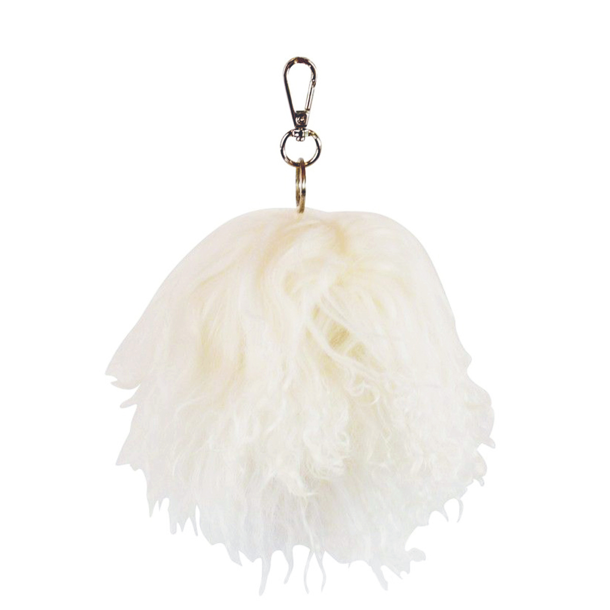 Schaffell Schlüsselanhänger Pompom, weiß, Ø8cm, Mars & More