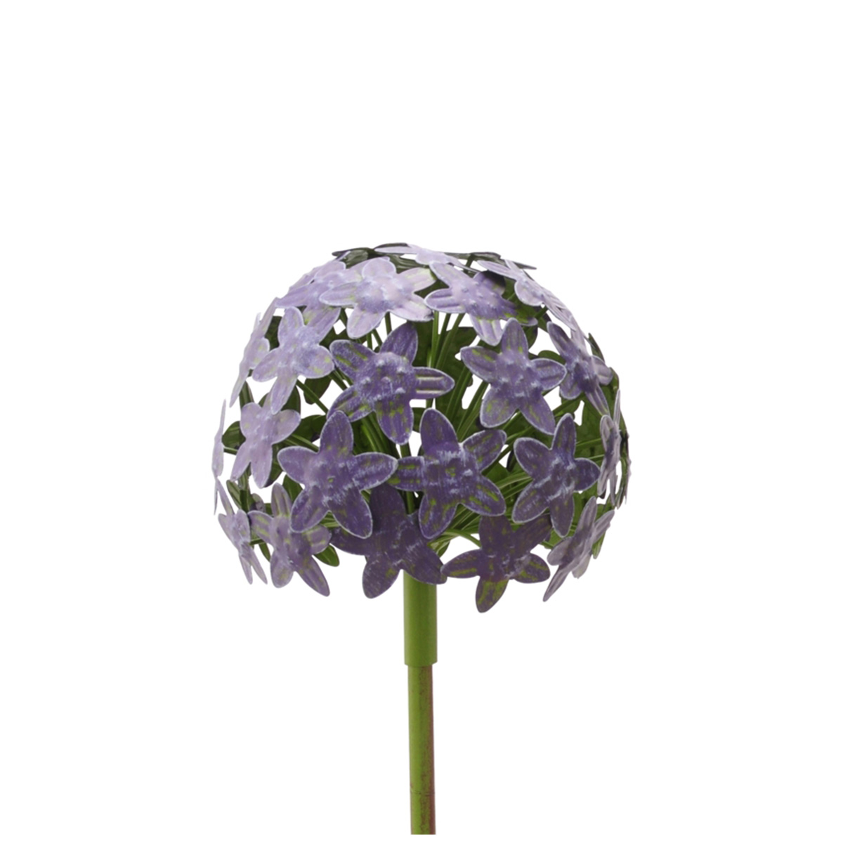 Deko Gartenstecker Allium dunkles lila, runde Lauchzwiebel aus Metall, 111cm
