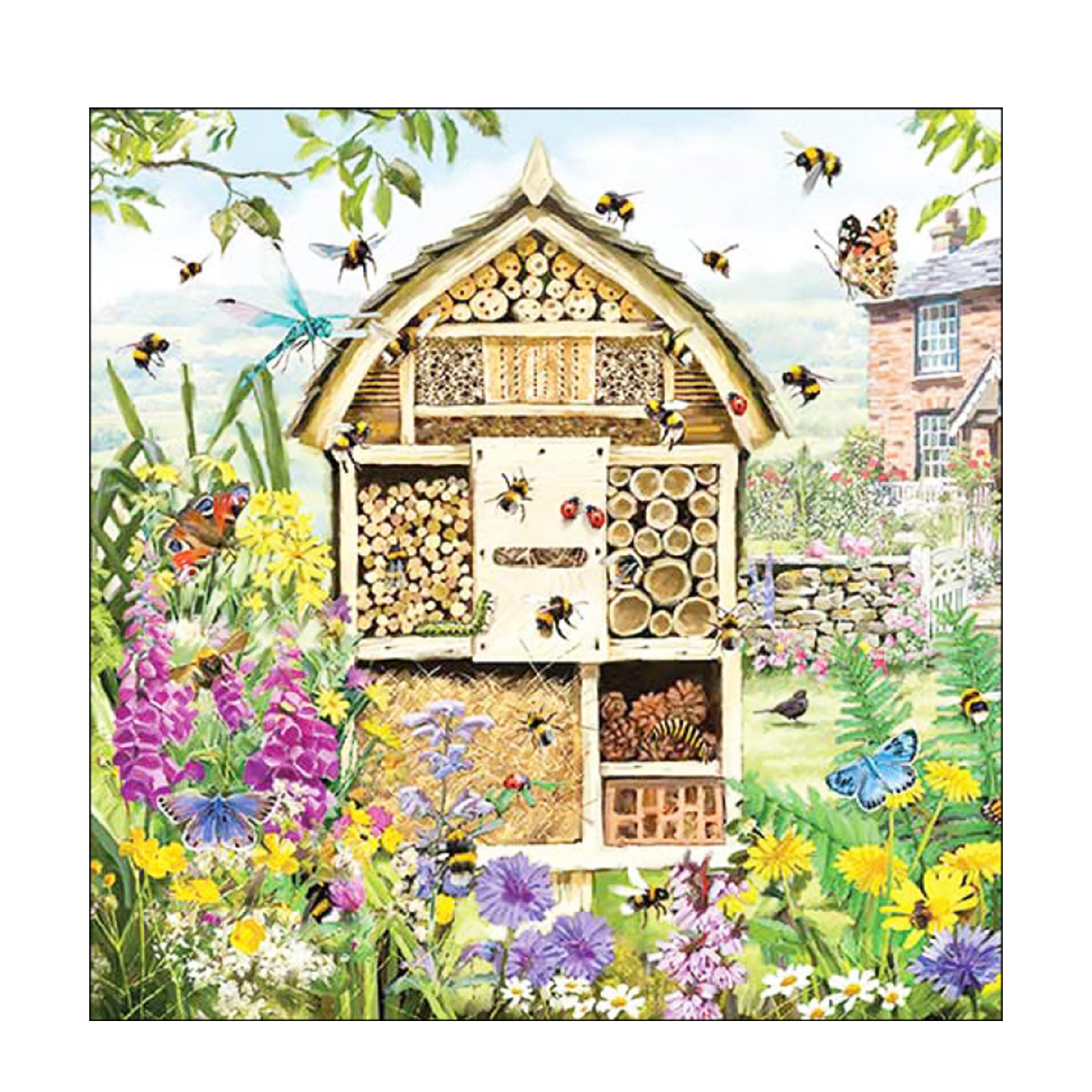13318315_01HZ254NKVSZQQ90DXT9XYGYB0 Ambiente Papierservietten Bienenhotel, Bee Hotel, Lunch 33x33cm