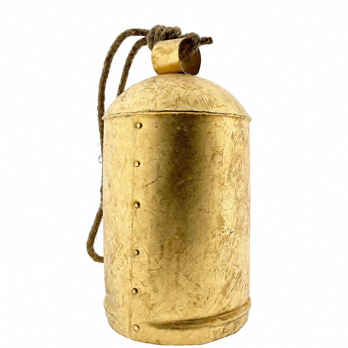 Deko Kuhglocke Schwaigen Rustikal gold, Glocke mit Klang im Shabby Chic Look, gold-schwarz, 25cm
