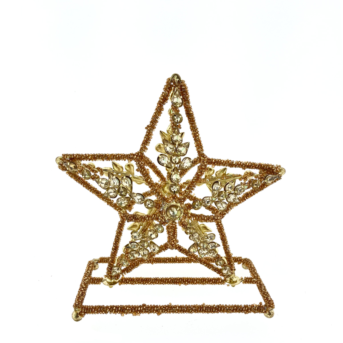 Edler Stern Weihnachten, kupfer-goldener Weihnachtsstern mit Pailletten, 15x14cm