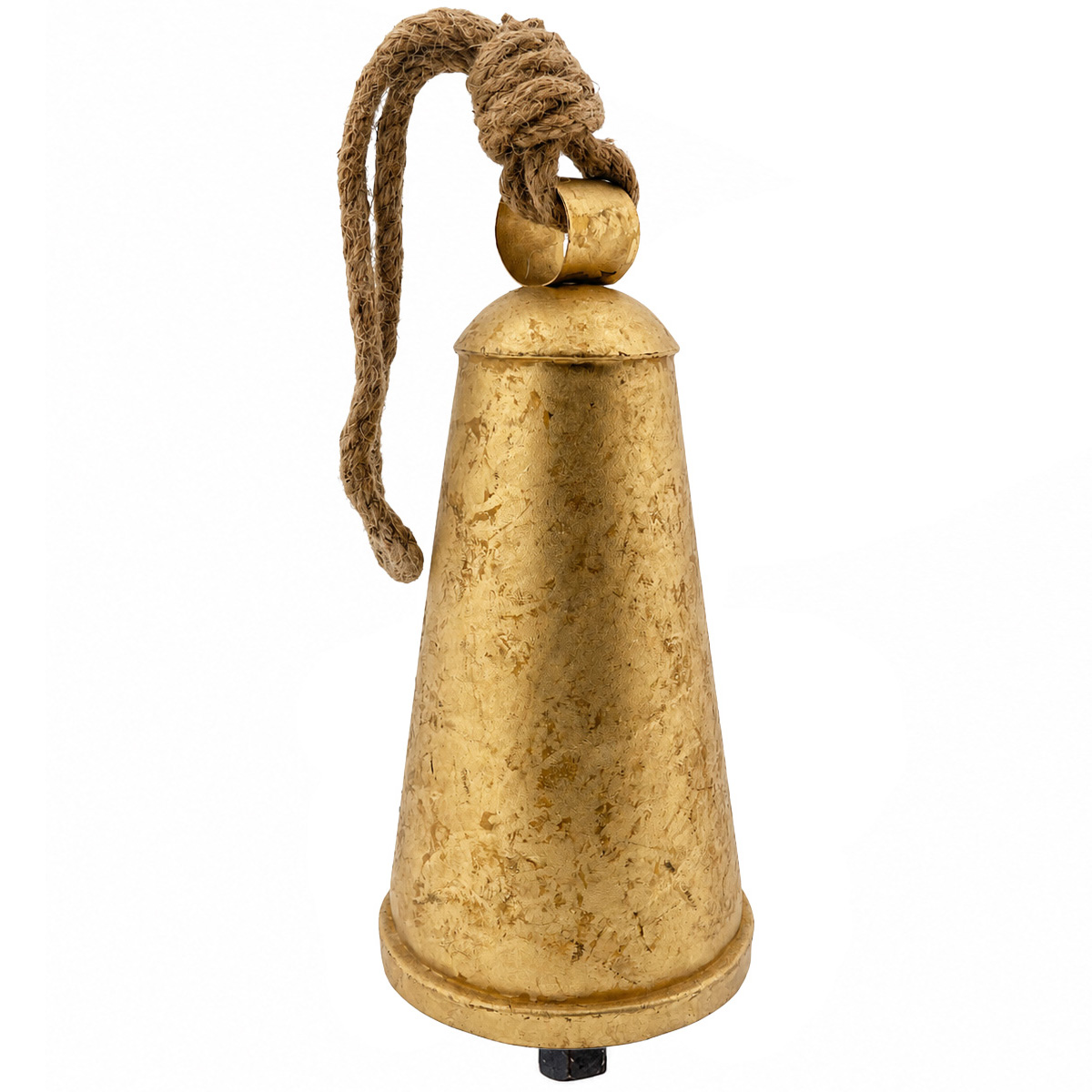 Deko Kuhglocke Antik-gold, rustikale Glocke mit Klang, Shabby Chic, 35cm